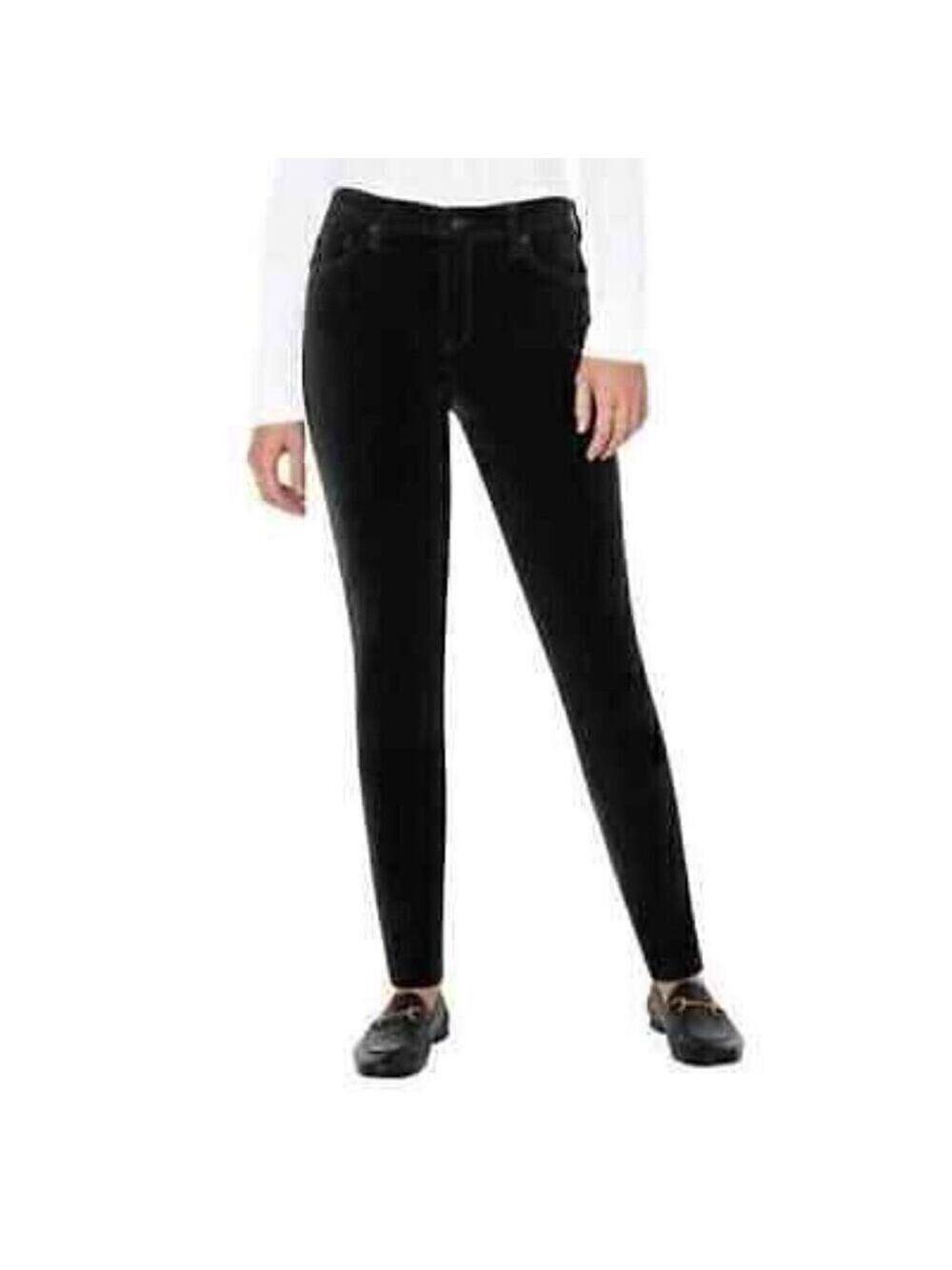 Well Worn Corduroy Skinny Pants Black High-Rise Super Soft Women's Size 14 NWT